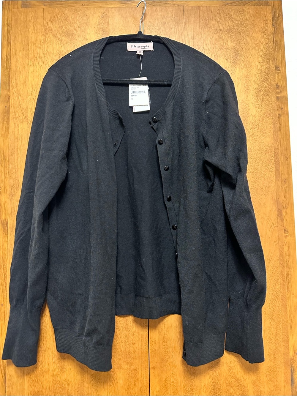 Philosophy Black Button-Front Cardigan